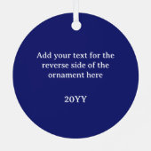 6面スターブルーとホワイトセラミックルック メタルオーナメント (裏面)