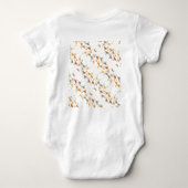 6頭のガチョウが切り取り ベビーボディスーツ (裏面)