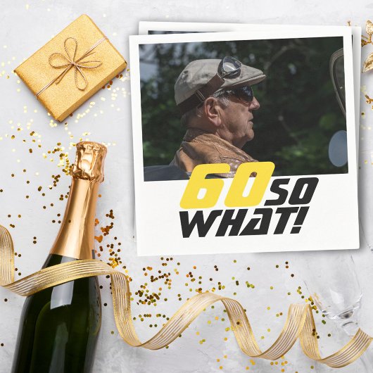 60おもしろいだから何引用文写真60誕生日 スタンダードカクテルナプキン