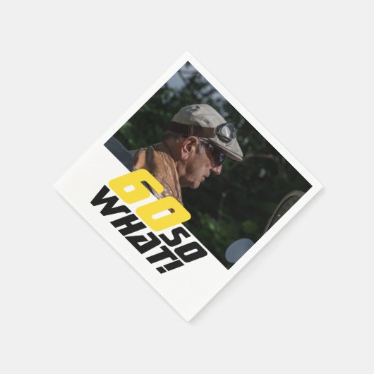 60おもしろいだから何引用文写真60誕生日 スタンダードカクテルナプキン (角)