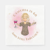 60おもしろいと彼女のピンク60誕生日のための素晴らしい スタンダードランチョンナプキン (正面)