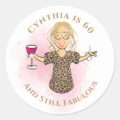 60おもしろいと素晴らしい漫画60th誕生日Sassy ラウンドシール (正面)