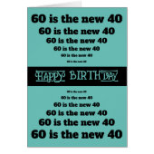 60おもしろいは新しい40 60番目の誕生日・カード (正面)