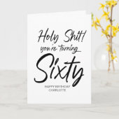 60おもしろいハッピーバースデー60味方 カード (黄色い花)