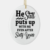 60おもしろい年結婚記念 セラミックオーナメント (右)