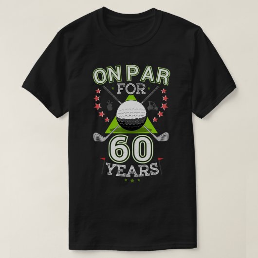 60おもしろい年誕生日ゴルファーOn Par 60年ゴルフ Tシャツ (デザイン正面)