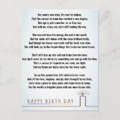 60おもしろい歳の母の詩誕生日 ポストカード (正面)