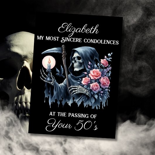 60おもしろい歳の若者への死神の死 カード