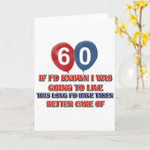 60おもしろい歳の誕生日 カード (黄色い花)