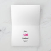 60おもしろい歳の誕生日、黒はピンク。 カード (内部)