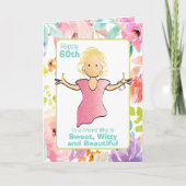 60おもしろい歳の誕生日Sassyカラフル Friend カード (正面)