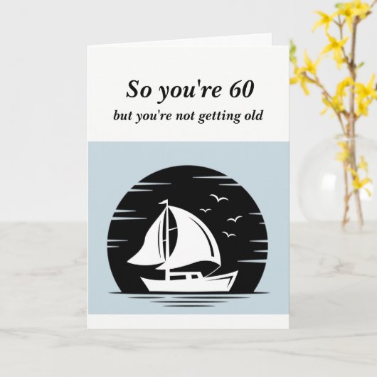 60おもしろい歳の60歳の60歳の誕生日 カード (黄色い花)