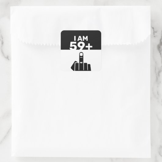 60おもしろい番目の誕生日ギフト、59プラス1 スクエアシール (バッグ)