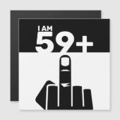 60おもしろい番目の誕生日ギフト、59プラス1 マグネット招待状 (正面/裏面)