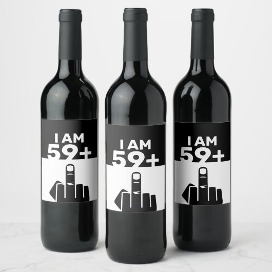 60おもしろい番目の誕生日ギフト、59プラス1 ワインラベル (ボトル)