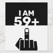 60おもしろい番目の誕生日ギフト、59プラス1 ワインラベル (シングルラベル)