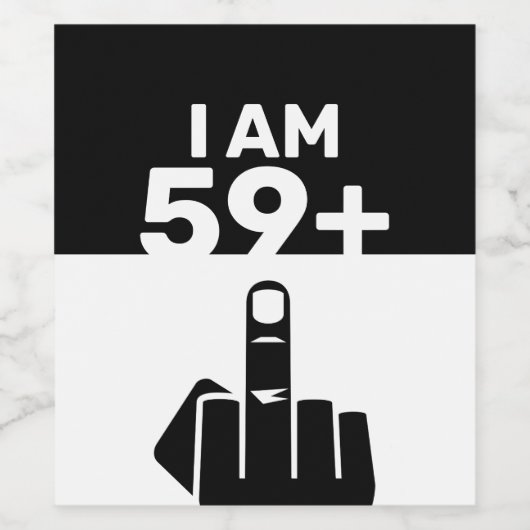 60おもしろい番目の誕生日ギフト、59プラス1 ワインラベル (シングルラベル)