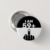 60おもしろい番目の誕生日ギフト、59プラス1 缶バッジ (正面&裏面)