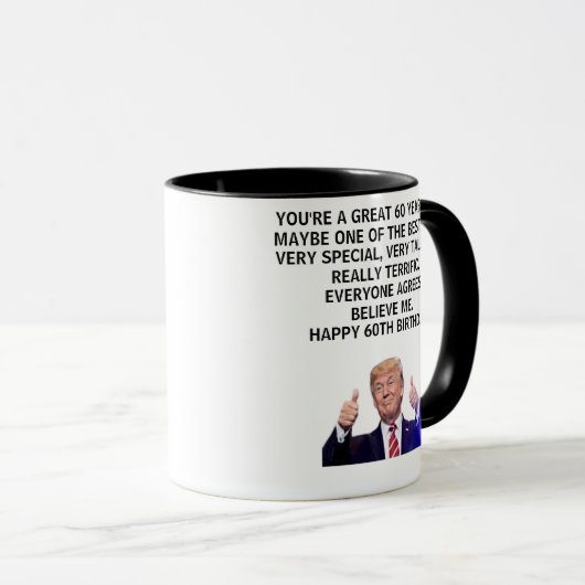60おもしろい番目の誕生日ギフト、60誕生日トランプ マグカップ (正面右)