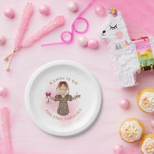 60おもしろい番目の誕生日ピンク民族60と素晴らしい ペーパープレート (パーティー)