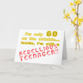 60おもしろい番目の誕生日 カード (黄色い花)