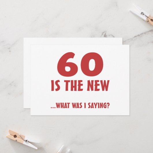 60おもしろい番目の誕生日Gagギフト カード (正面/裏面インサイチュ)
