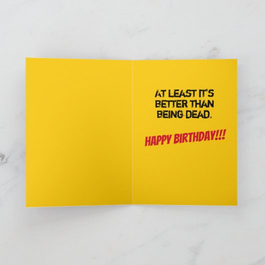 60おもしろい誕生日が死んだより良い カード (内部)