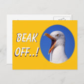 60おもしろい誕生日シーガルビーチオフジョーク 案内ポストカード (正面/裏面)