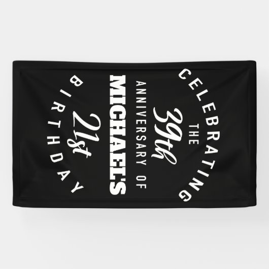 60おもしろい誕生日パーソナライズされた 横断幕 (横)