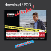 60おもしろい誕生日🎉フェイクTVニュース 招待状