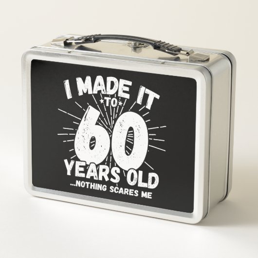 60おもしろい誕生日引用文皮肉60歳 メタルランチボックス (裏面)