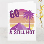 60おもしろい誕生日熱 カード (黄色い花)