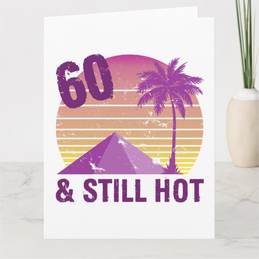 60おもしろい誕生日熱 カード (正面)