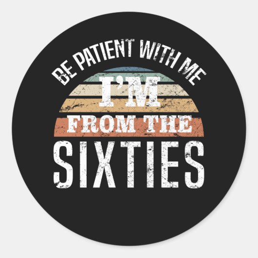 60おもしろい誕生日私は60代の人だ ラウンドシール (正面)