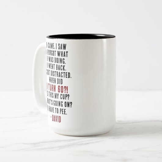 60おもしろい誕生日老笑わされる老ジョークカスタム ツートーンマグカップ (正面左)