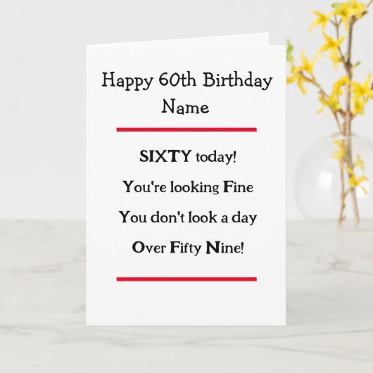 60おもしろい誕生日詩誕生日カード カード (黄色い花)