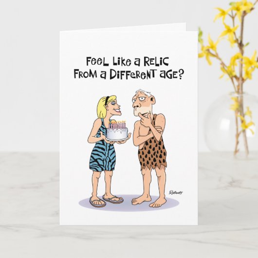 60おもしろい誕生日 カード (黄色い花)