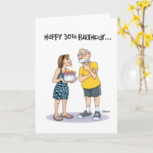 60おもしろい誕生日 カード (黄色い花)