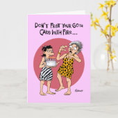 60おもしろい誕生日 カード (黄色い花)