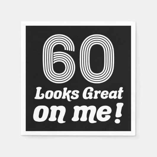 60おもしろい誕生日 スタンダードカクテルナプキン (正面)