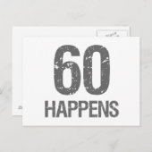 60おもしろい誕生日 ポストカード (正面/裏面)