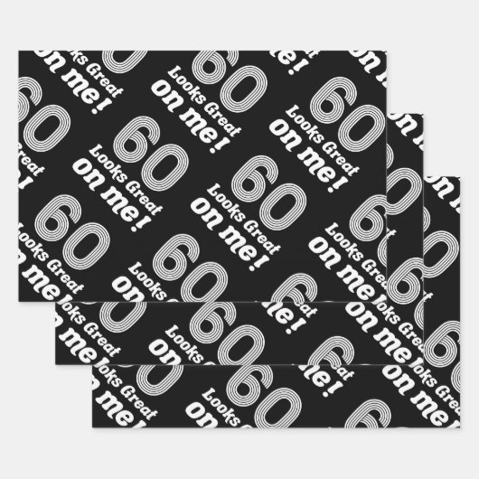 60おもしろい誕生日 ラッピングペーパーシート (セット)