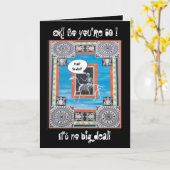 60おもしろい誕生日、骸骨乗馬 カード (黄色い花)