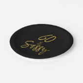 60およびサッシゴールドフォイル誕生日紙プレート ペーパープレート (アングル)