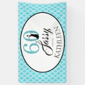 60およびサッシーカスタム誕生日60thグリッター 横断幕 (縦)