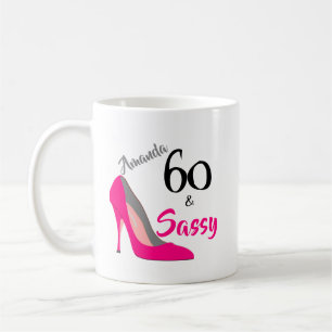 60およびサッシー60誕生日 コーヒーマグカップ