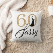 60および粋な|のタイポグラフィの第60誕生日プレゼント クッション (ブランケット)