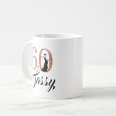 60および青銅グリッター60誕生日 コーヒーマグカップ (正面左)