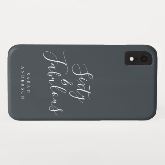 60およびSassyスクリプト白黒60誕生日 Case-Mate iPhoneケース (裏面(横))