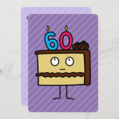 60お誕生日ケーキ(ろうそくあり) 招待状 (正面/裏面)